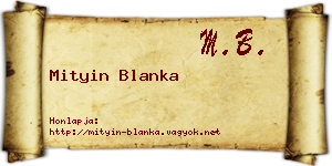 Mityin Blanka névjegykártya